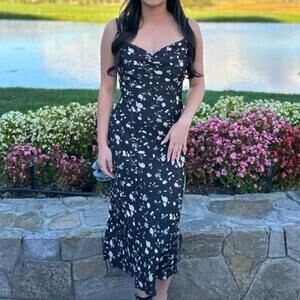 Aritzia Wilfred Brianna Dress Slip Midi Dress Floral
